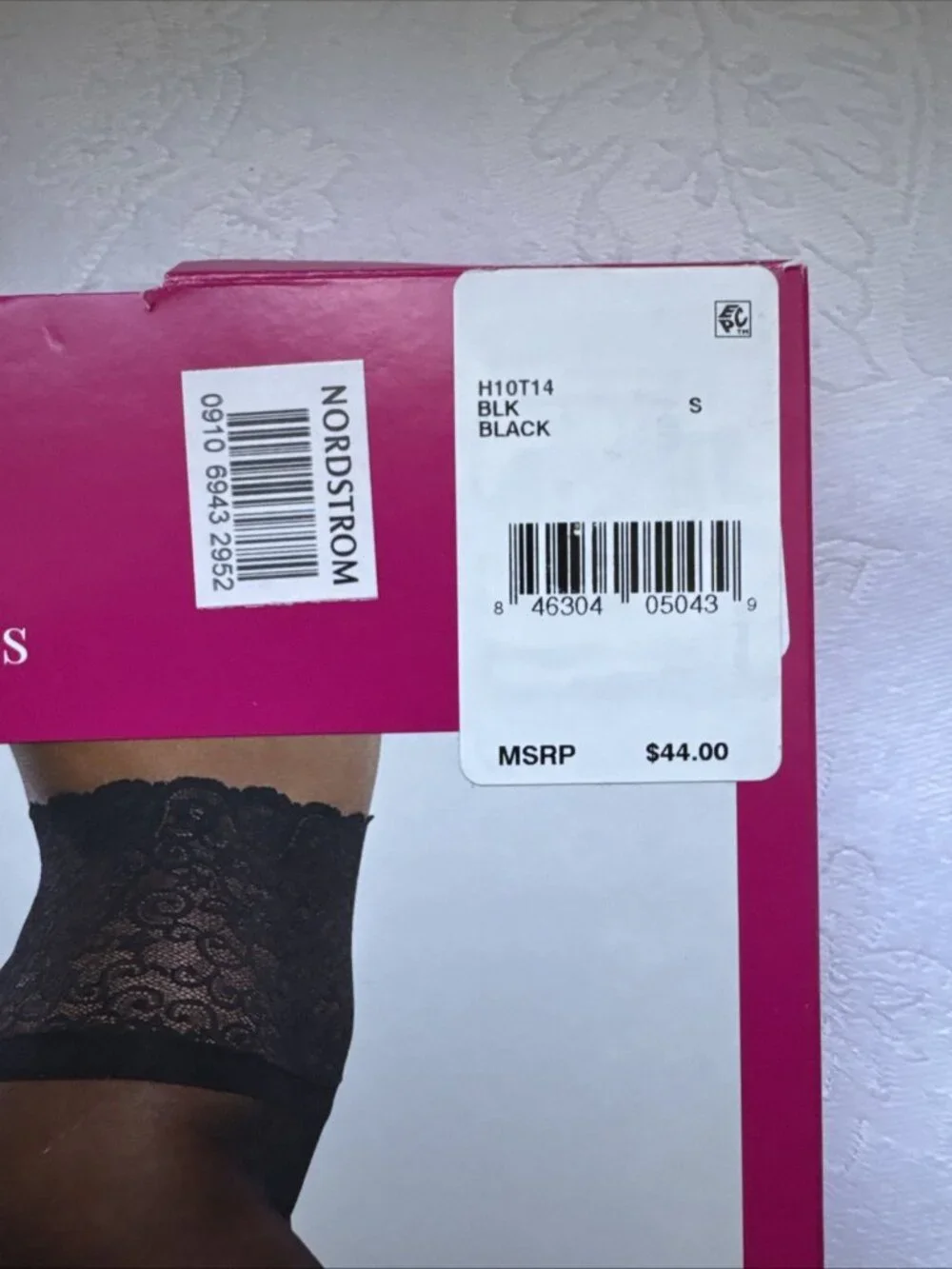 Commando The Sexy Sheer Tights H10T14 Black S Small Hi Lace Waist MSRP $44 NEW